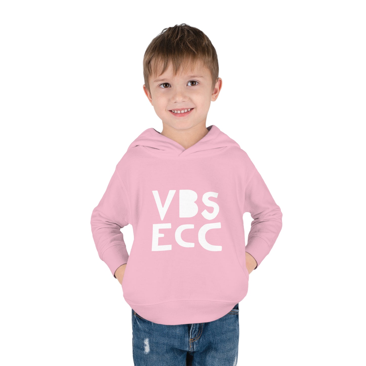 Toddler Pullover Fleece Hoodie | White Logo