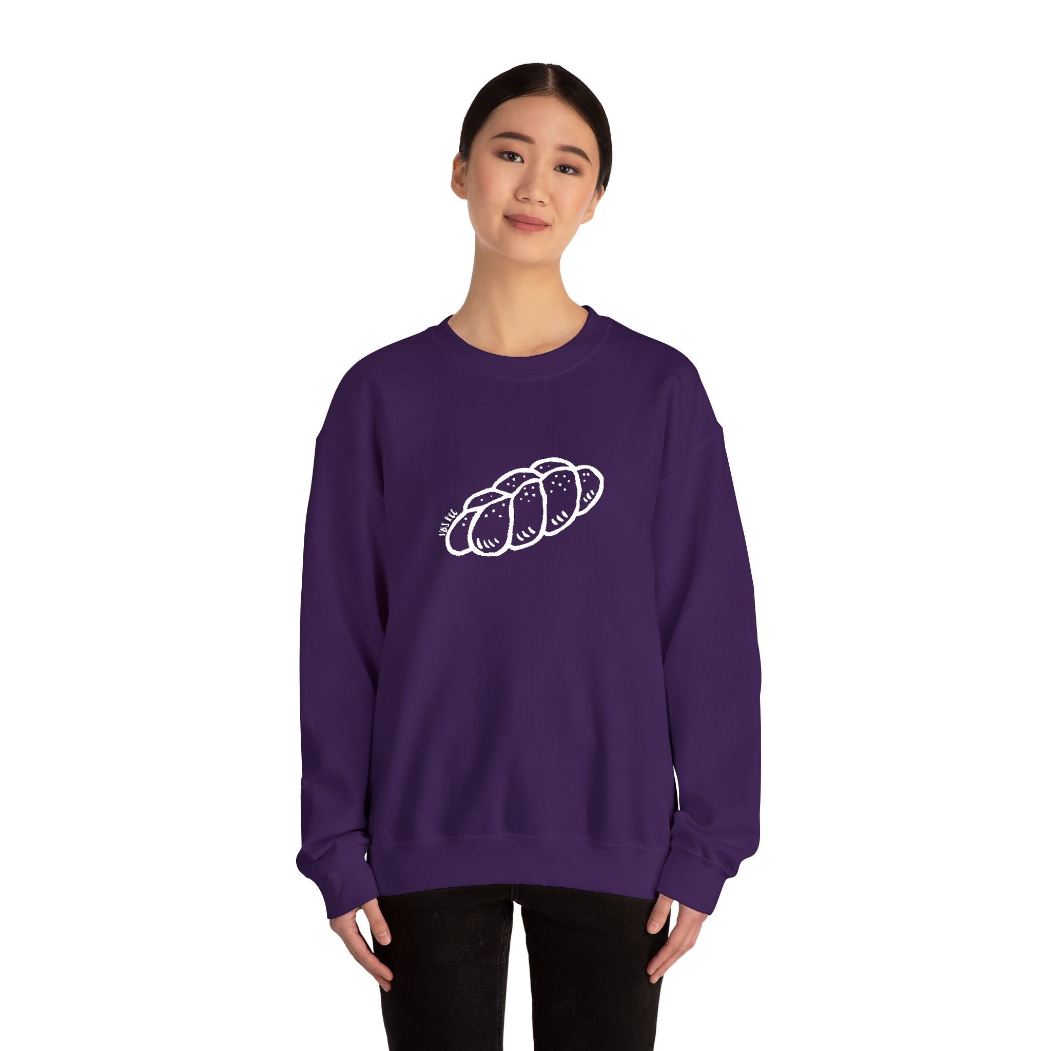 Embroidered "Challah" Adult Crewneck Sweatshirt (16 Colors)