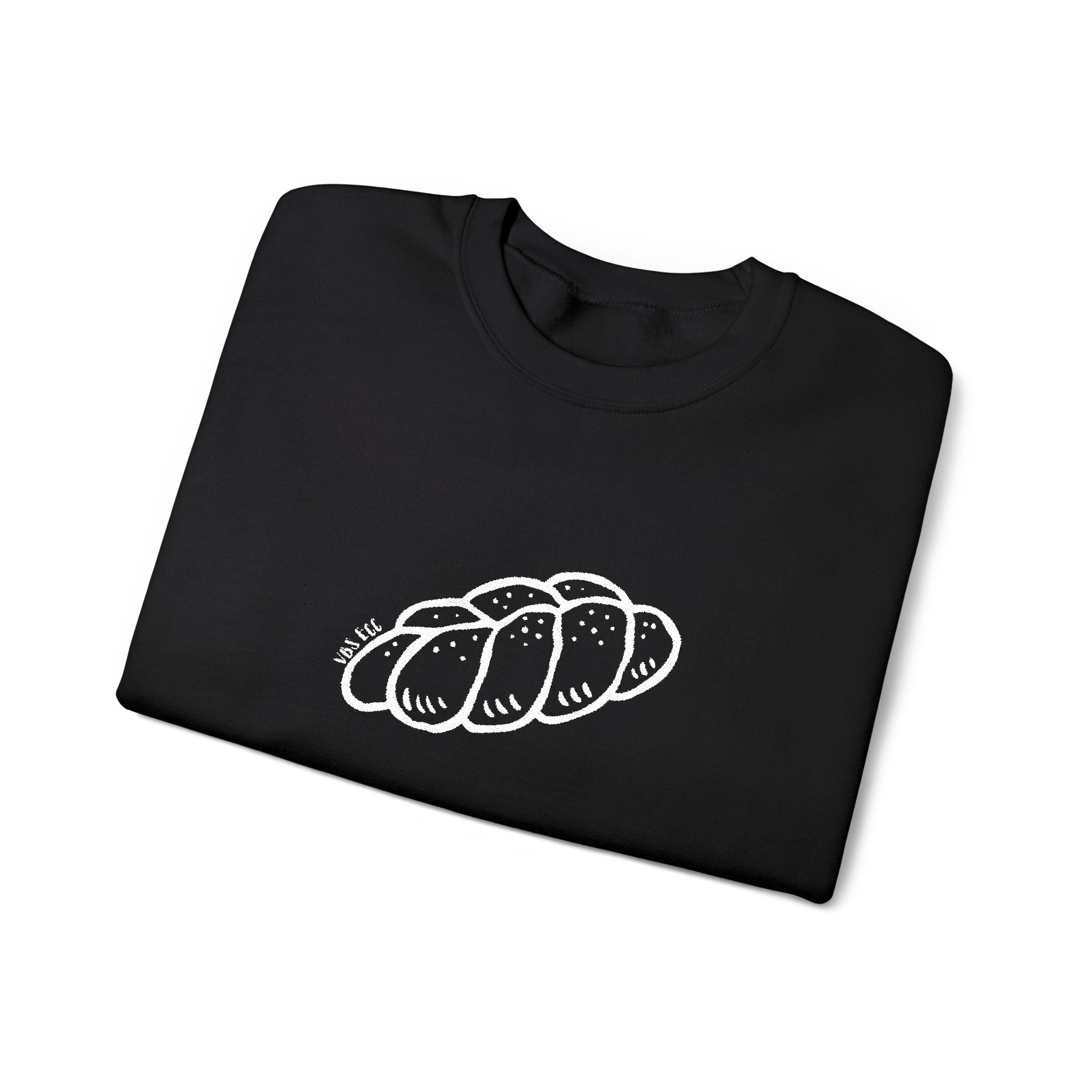 Embroidered "Challah" Adult Crewneck Sweatshirt