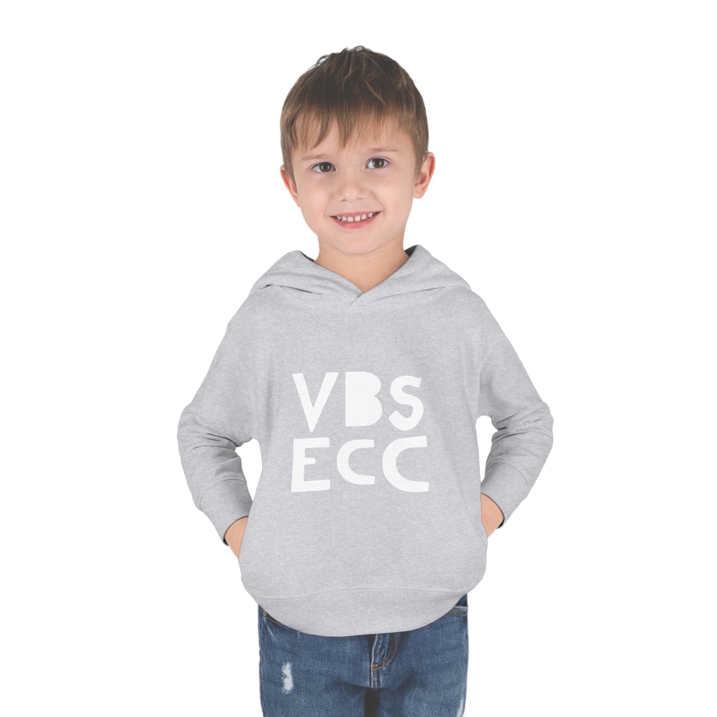 Toddler Pullover Fleece Hoodie | White Logo