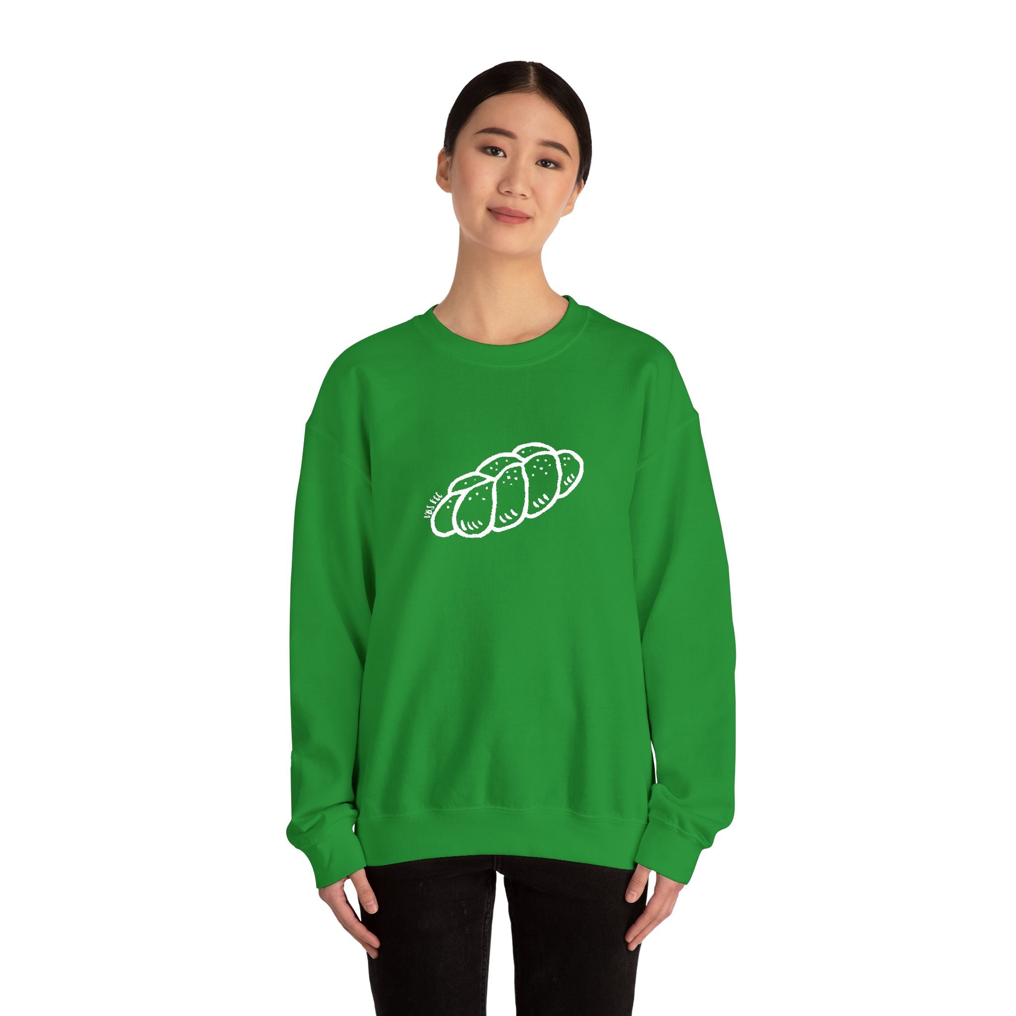 Embroidered "Challah" Adult Crewneck Sweatshirt (16 Colors)