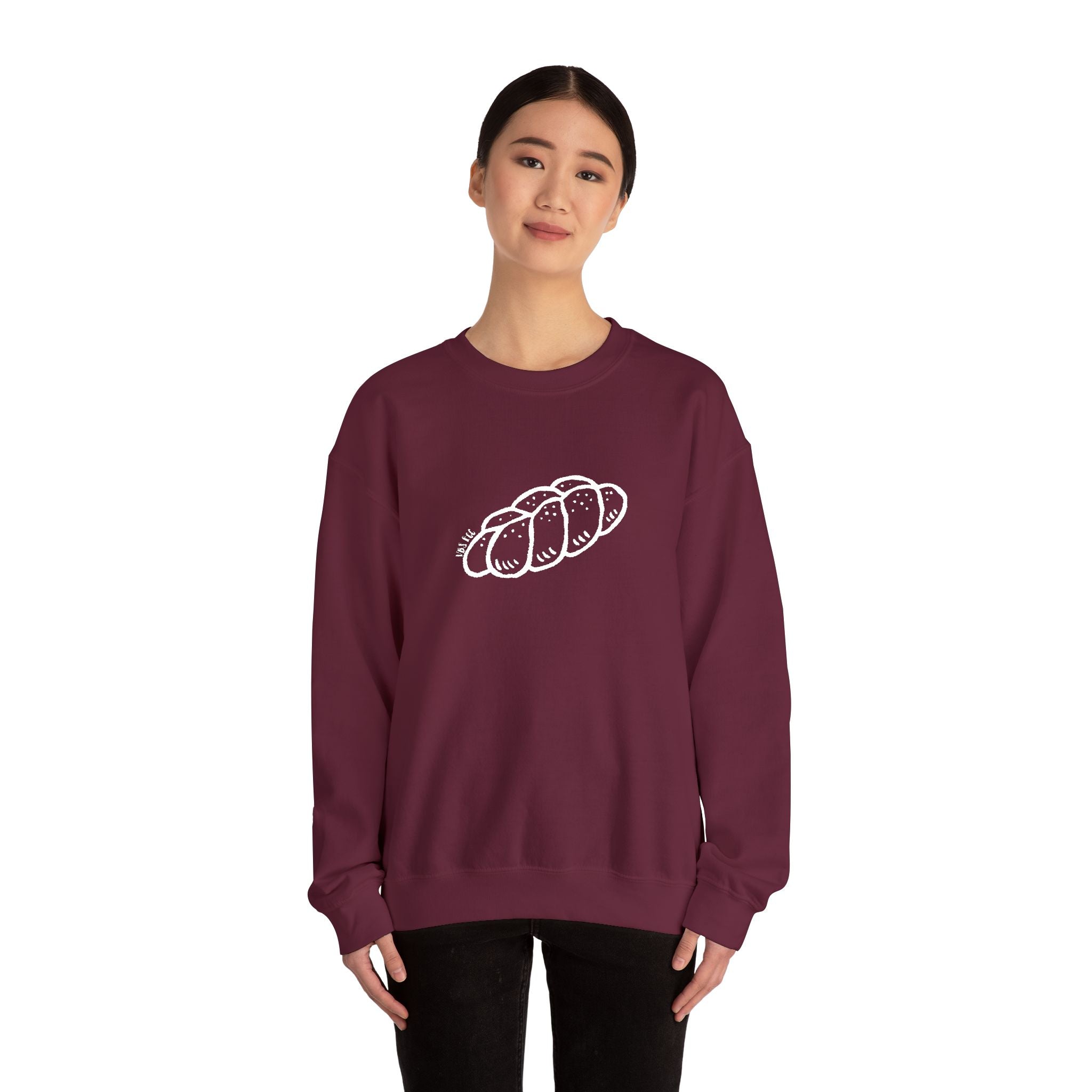 Embroidered "Challah" Adult Crewneck Sweatshirt (16 Colors)