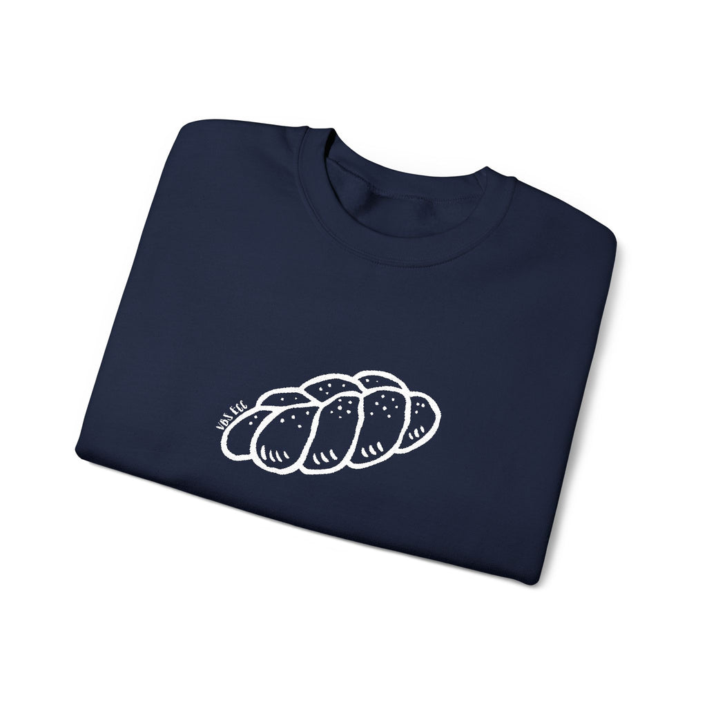Embroidered "Challah" Adult Crewneck Sweatshirt (16 Colors)