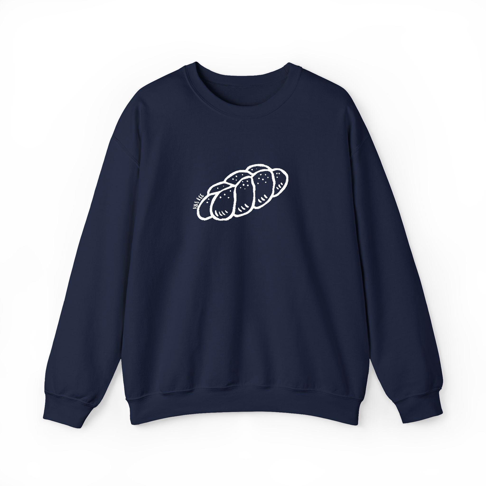 Embroidered "Challah" Adult Crewneck Sweatshirt
