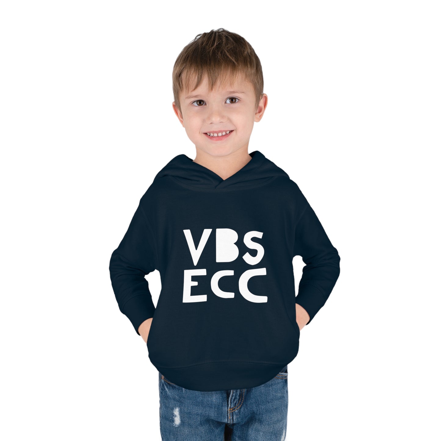 Toddler Pullover Fleece Hoodie | White Logo