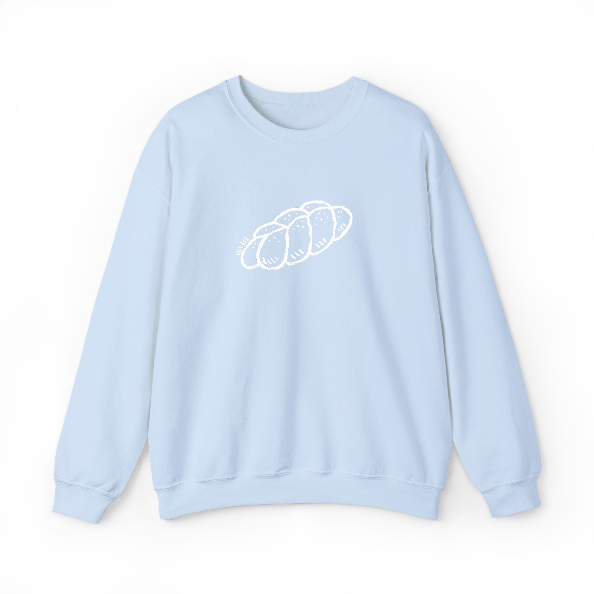 Embroidered "Challah" Adult Crewneck Sweatshirt