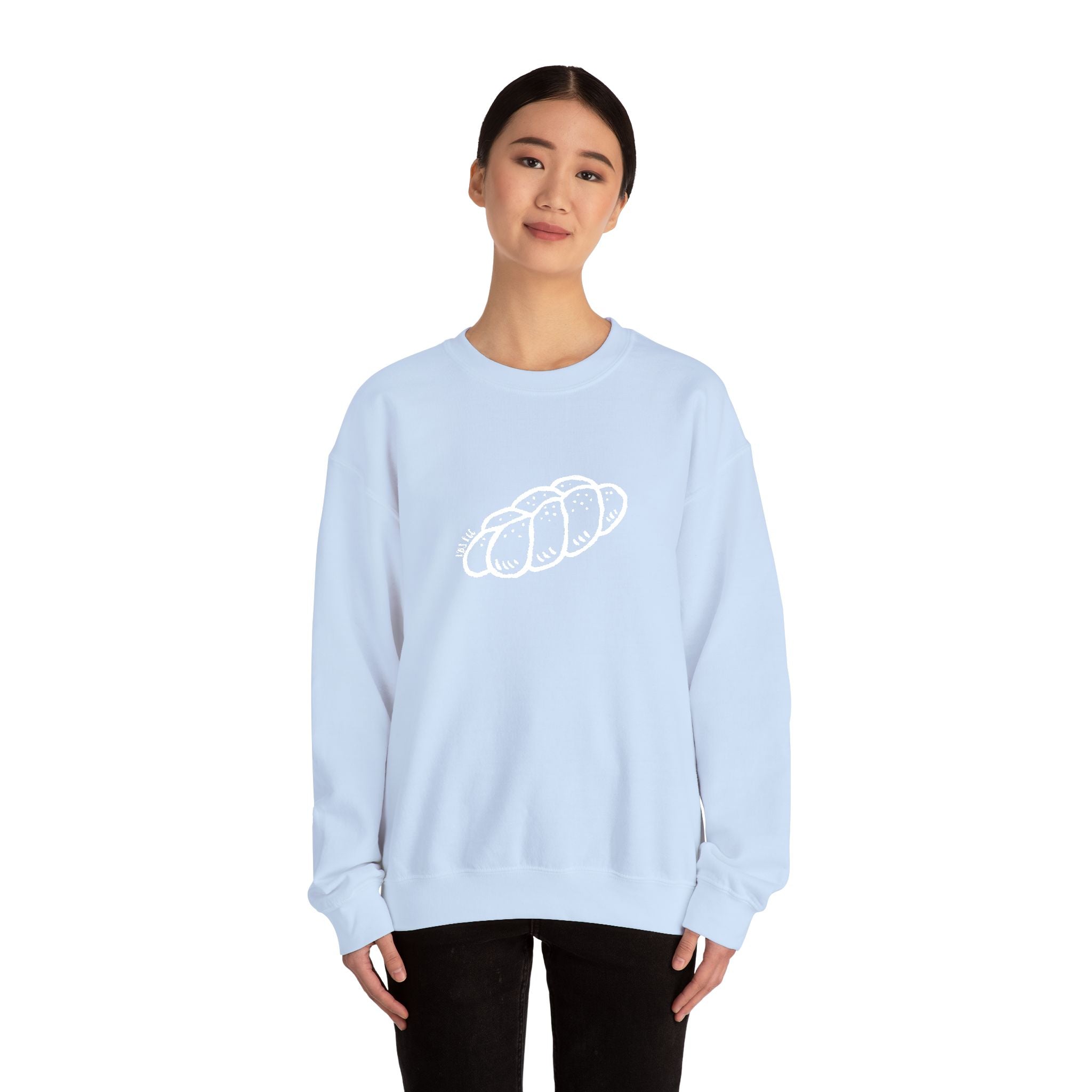 Embroidered "Challah" Adult Crewneck Sweatshirt (16 Colors)