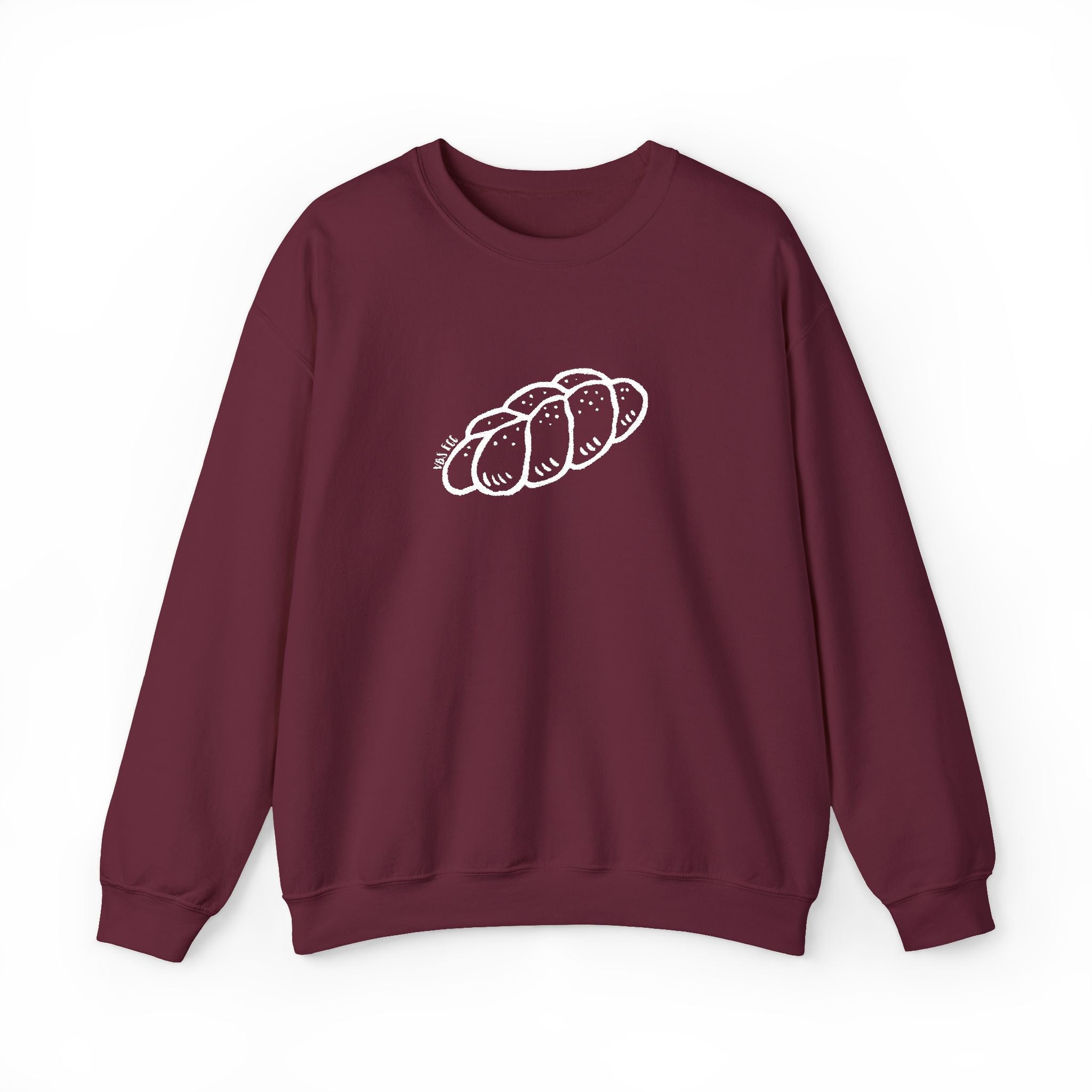 Embroidered "Challah" Adult Crewneck Sweatshirt