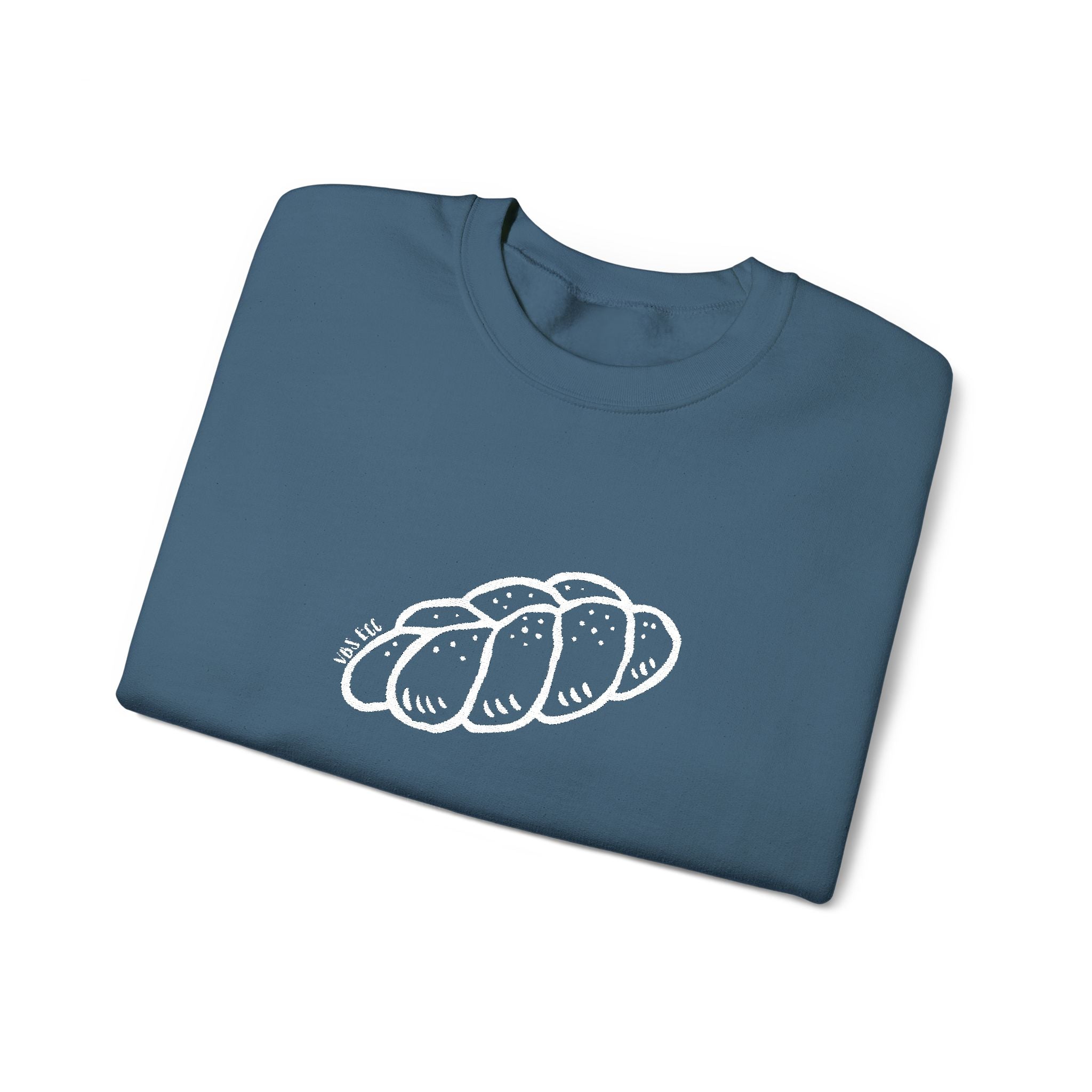 Embroidered "Challah" Adult Crewneck Sweatshirt