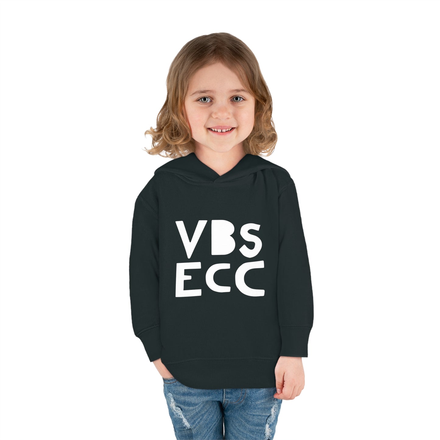 Toddler Pullover Fleece Hoodie | White Logo