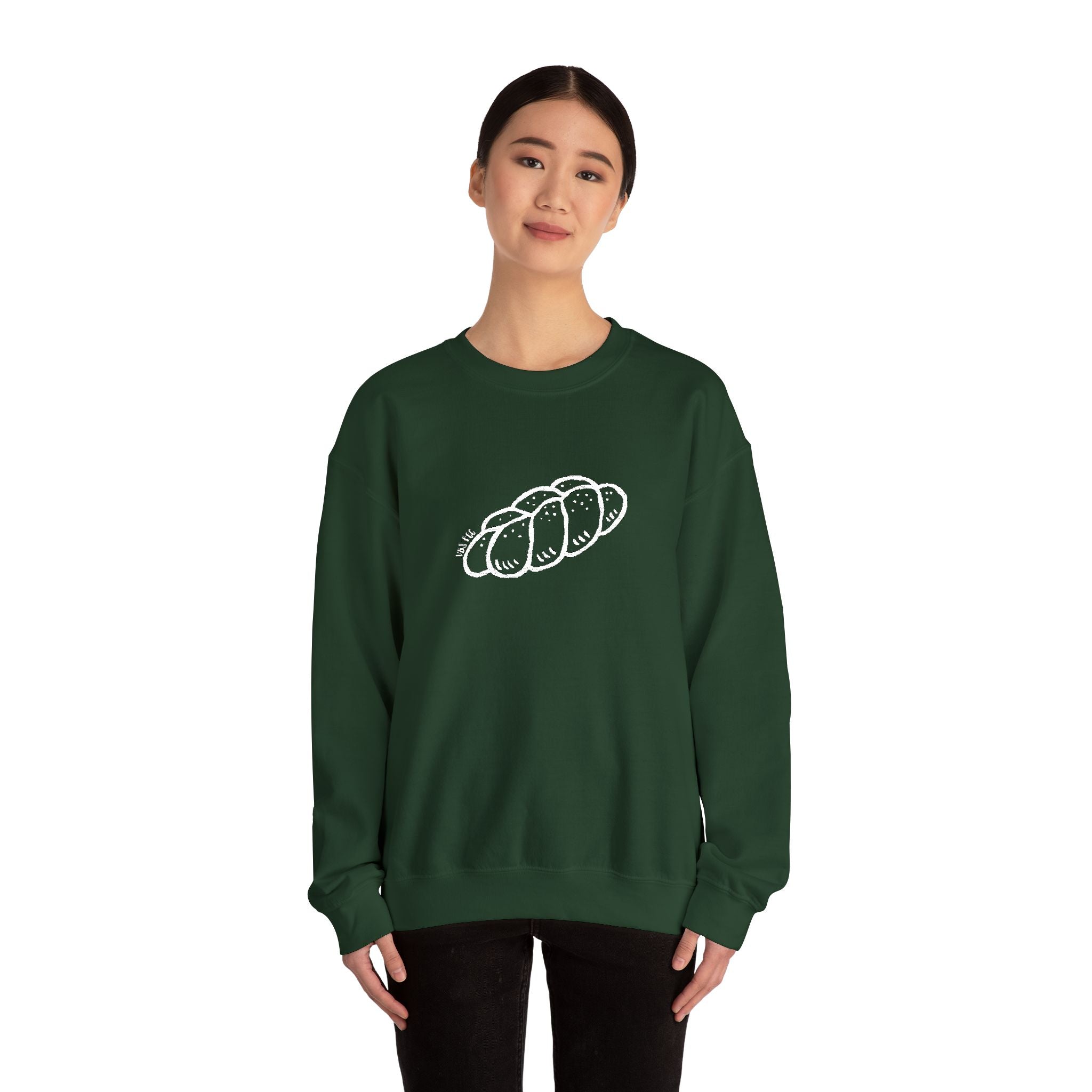 Embroidered "Challah" Adult Crewneck Sweatshirt (16 Colors)