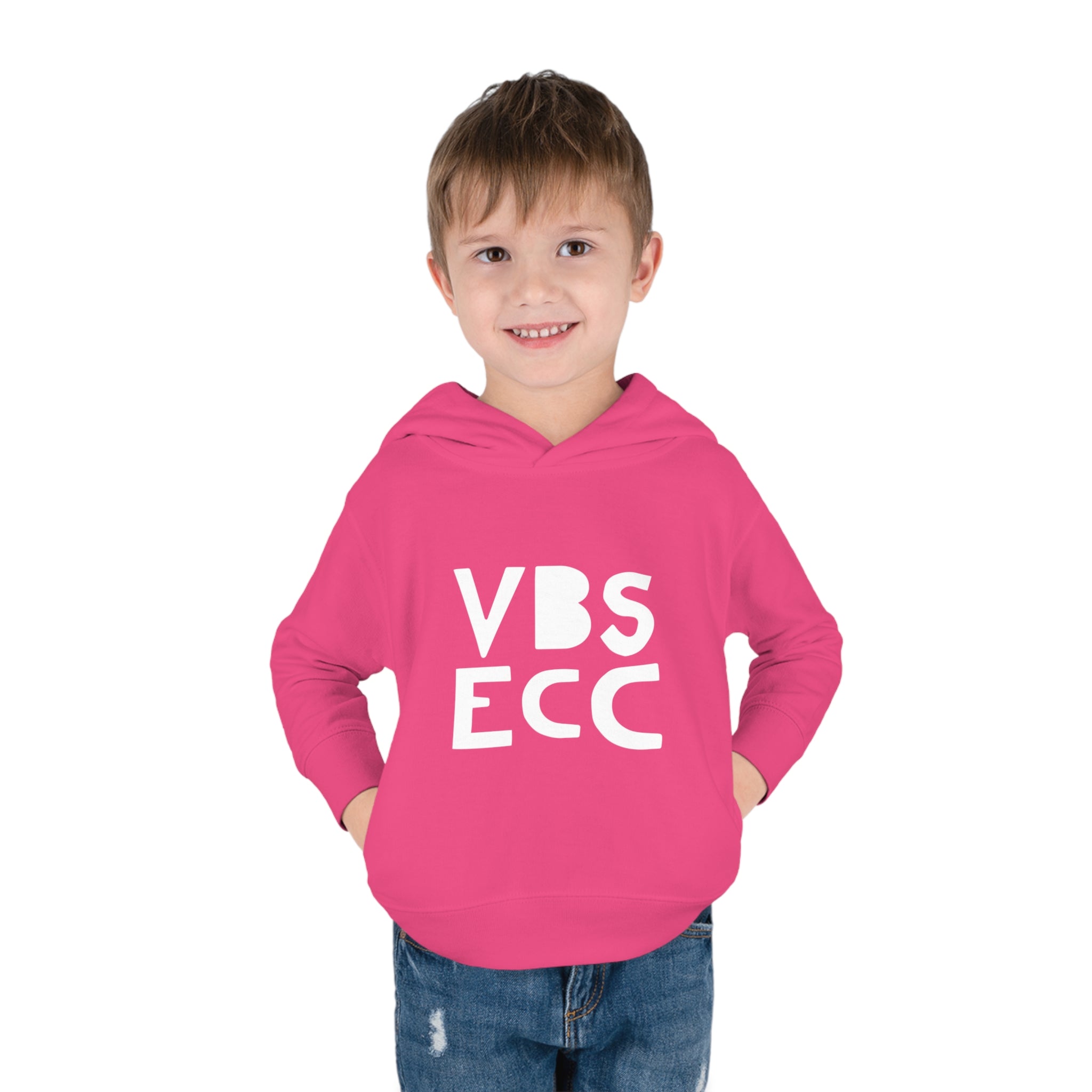 Toddler Pullover Fleece Hoodie | White Logo