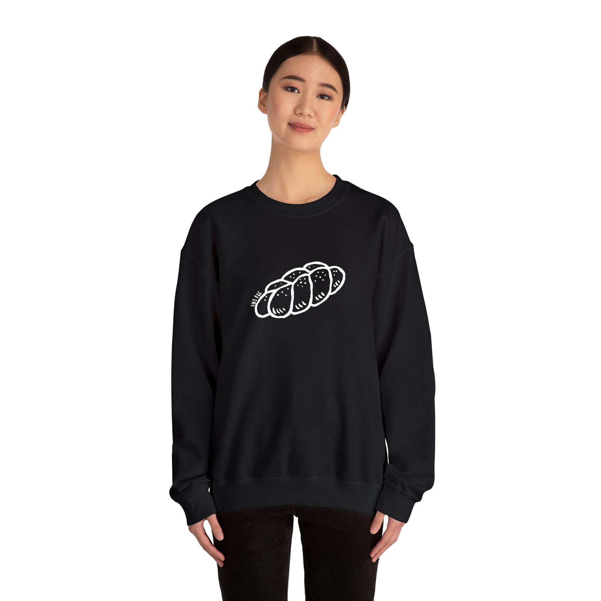 Embroidered "Challah" Adult Crewneck Sweatshirt