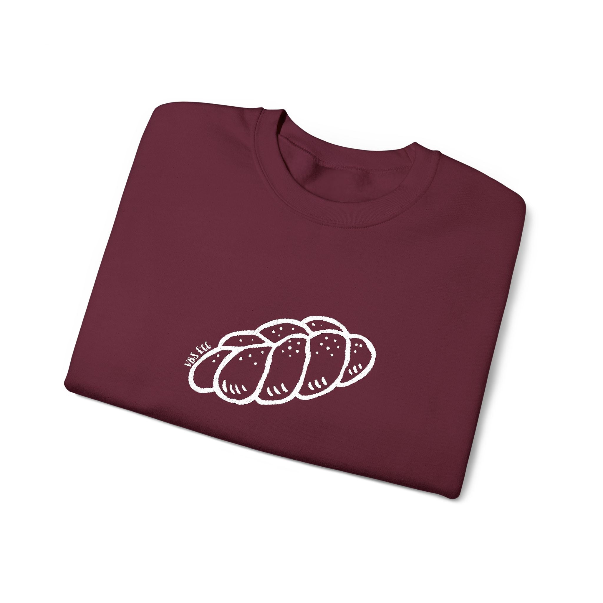 Embroidered "Challah" Adult Crewneck Sweatshirt (16 Colors)